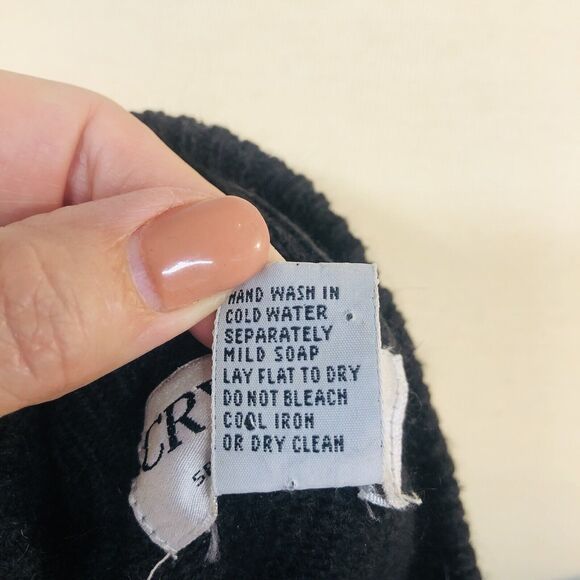 Vintage Crystal Sportsware Large Black Sweater Silk Angora Blend Long Sleeve - Picture 8 of 10